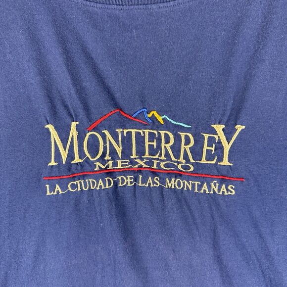 Vintage Sweatshirt Monterrey Mexico Crewneck Vacation Blue Size Large - Picture 2 of 9